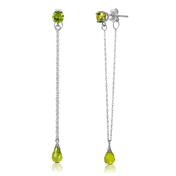14K. GOLD CHANDELIER EARRING WITH NATURAL PERIDOTS